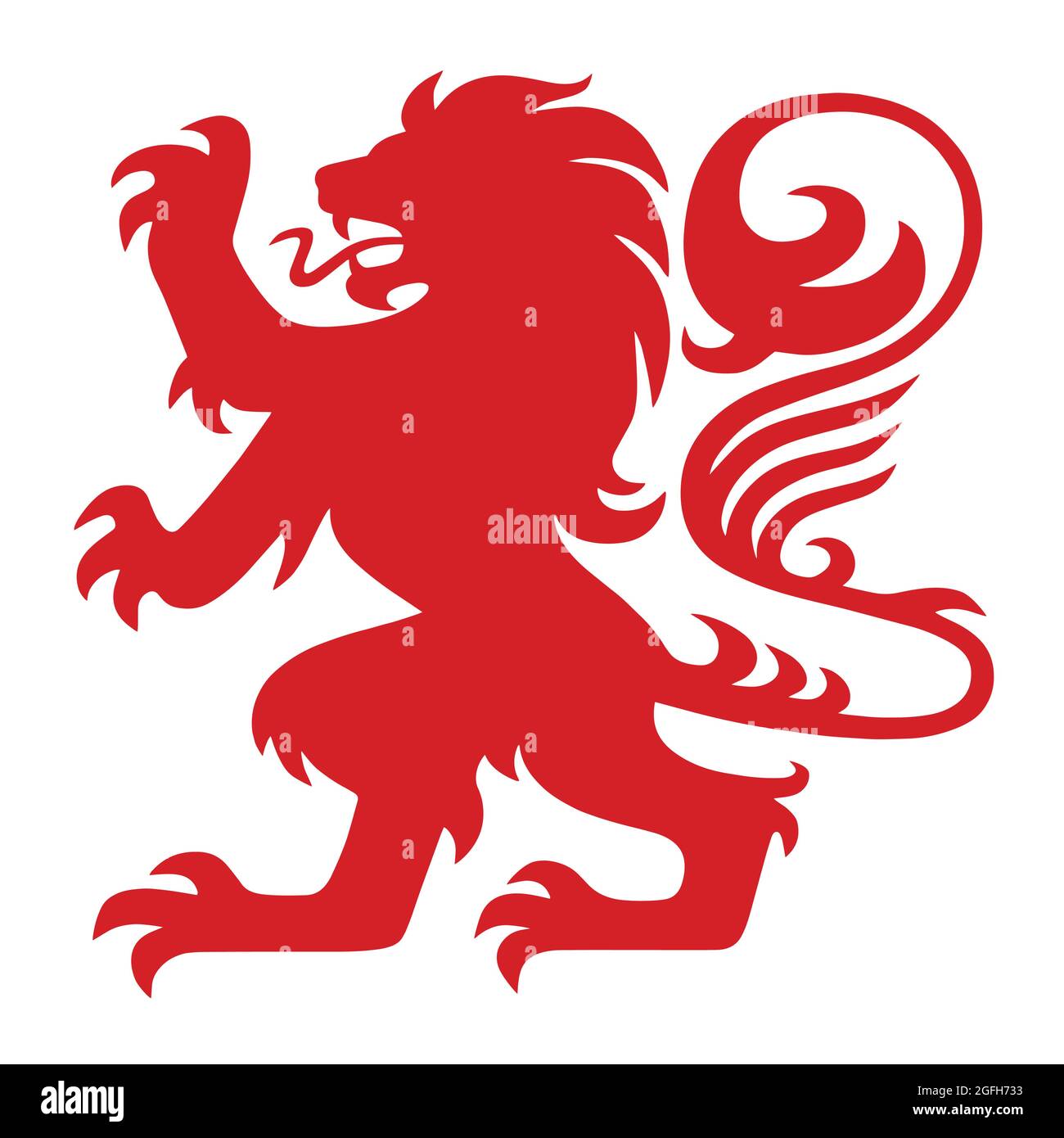 Logo Red Heraldry Lion Mascot Vector Illustration de Vecteur