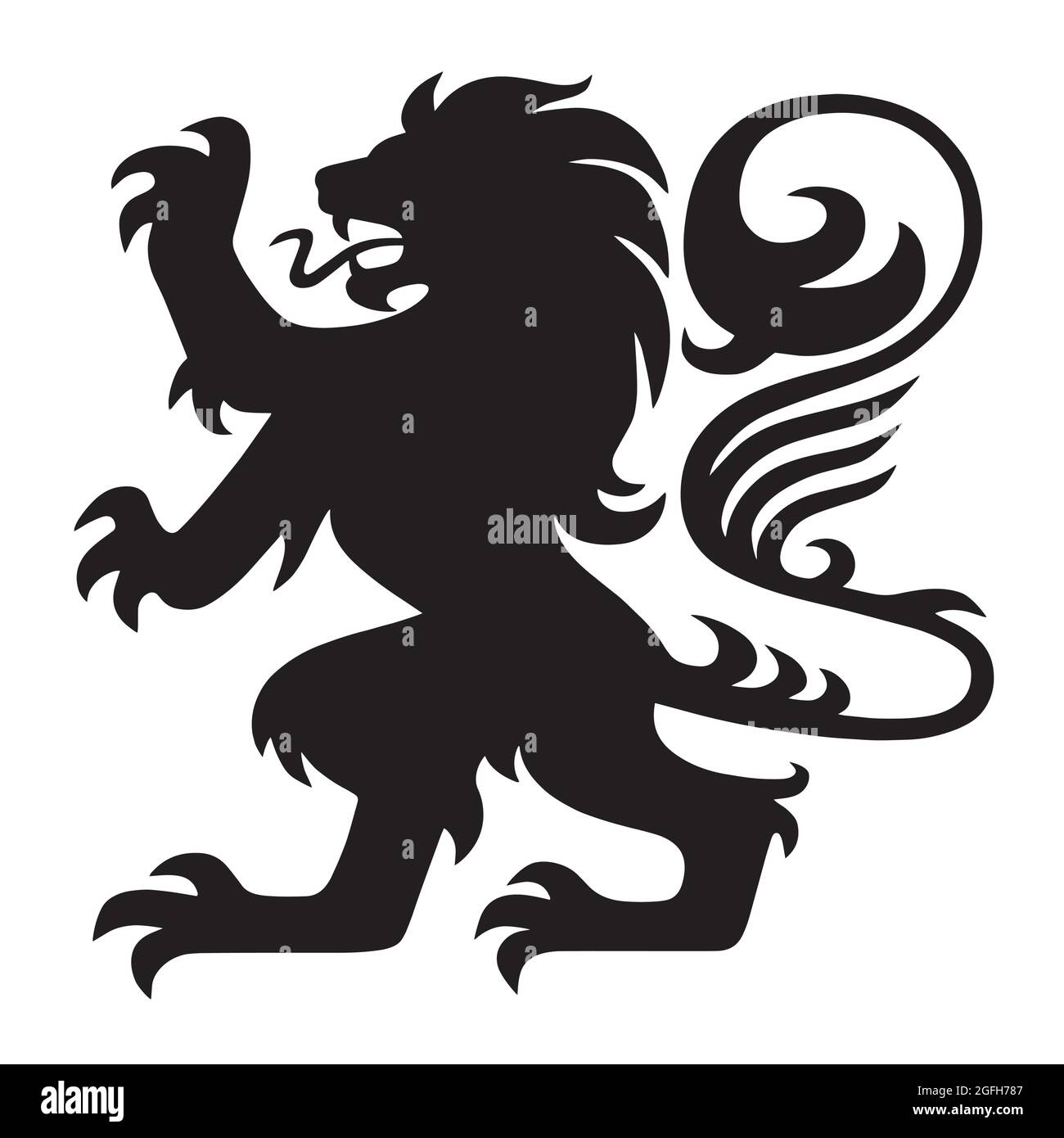 Heraldry Lion Classic logo Mascot Vector Illustration de Vecteur