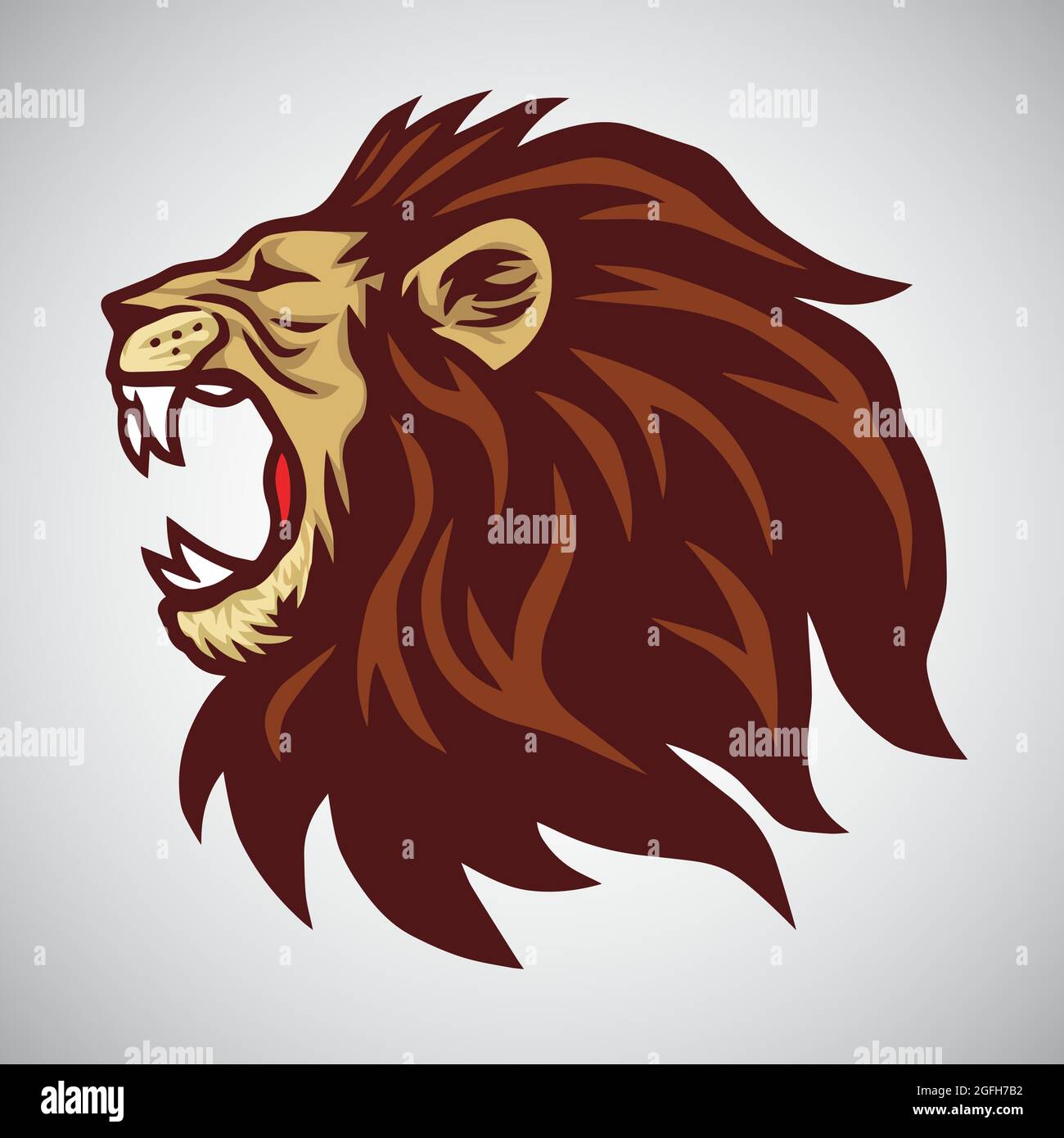 Tête de Lion Mascot Illustration de Vecteur