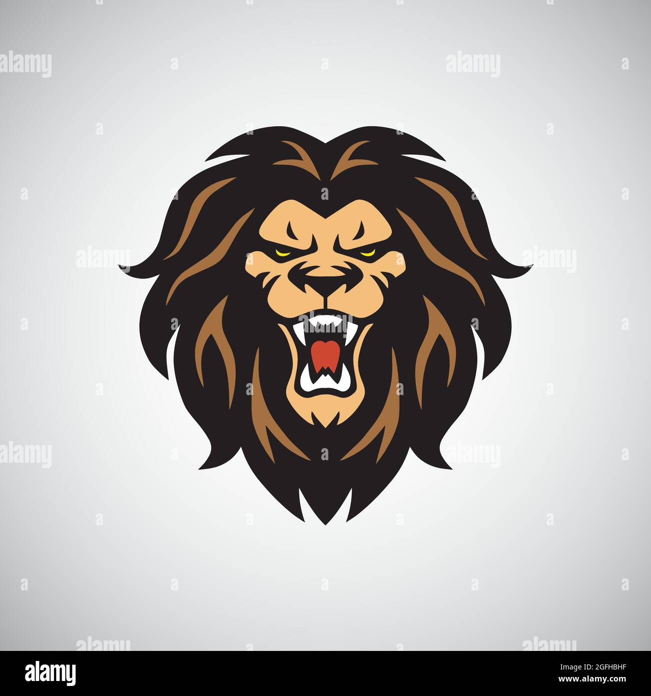 Logo Wild Lion Roaring Mascot Vector Illustration de Vecteur