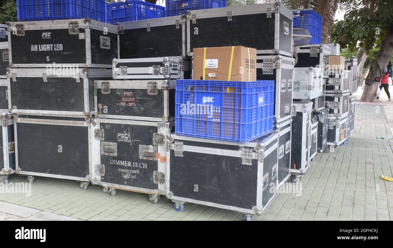 Construire la construction du Festival de musique de Pattaya Mai 2019 Beach Road Pattaya Thaïlande Banque D'Images