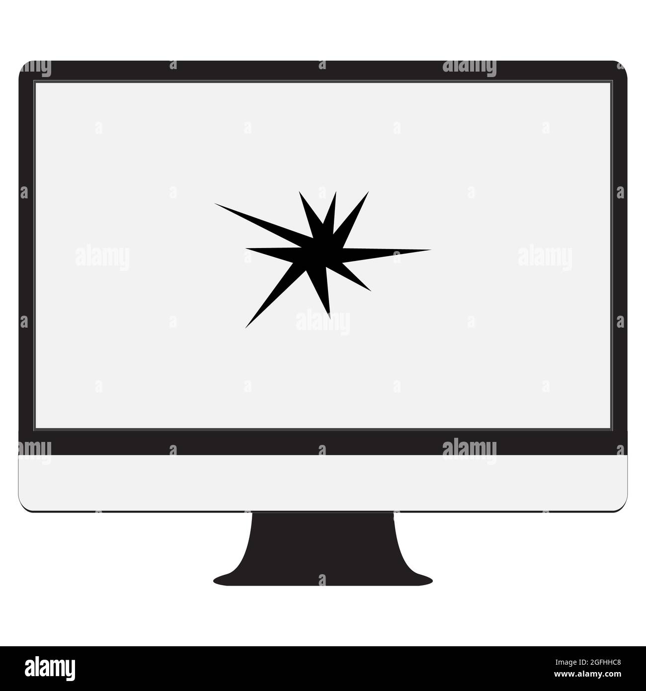 icône de moniteur cassée sur fond transparent. Panneau de moniteur d'ordinateur cassé. Symbole de moniteur d'écran cassé. style plat. Banque D'Images