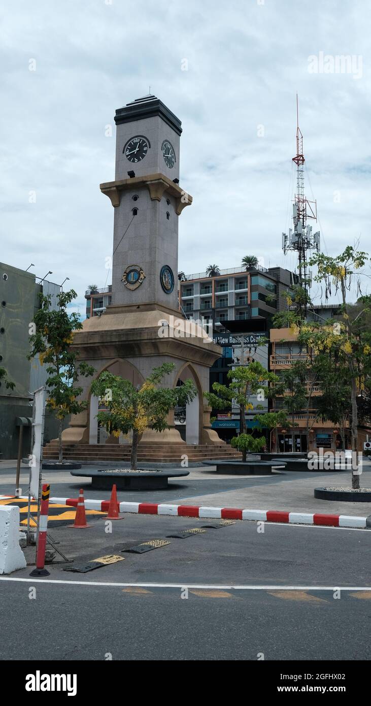 Caméras CCTV surveillance caméra parking espace ouvert Bali Hai Pier Park Area aka Pattaya Pier Pattaya Thaïlande Banque D'Images