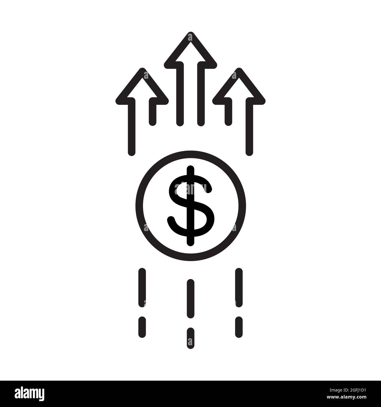 concept de vecteur de croissance et de finance pour la conception graphique, le logo, le site web, les médias sociaux, l'application mobile, illustration de l'interface utilisateur Banque D'Images