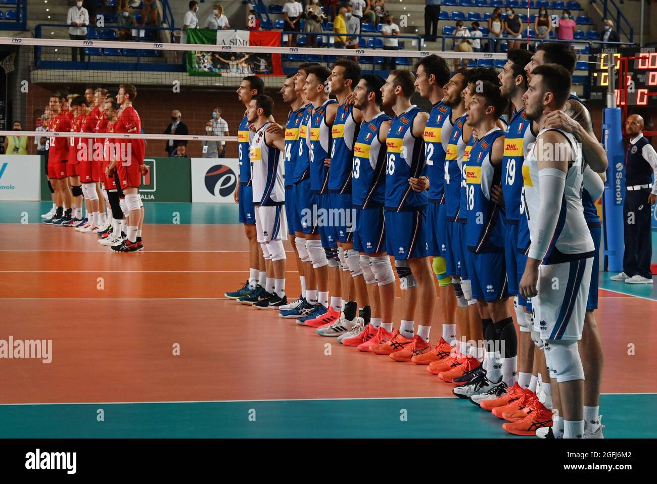 Mantova, Italie. 25 août 2021. Italie vs Belgique, Volleyball Test Match à Mantova, Italie, août 25 2021 crédit: Independent photo Agency/Alamy Live News Banque D'Images