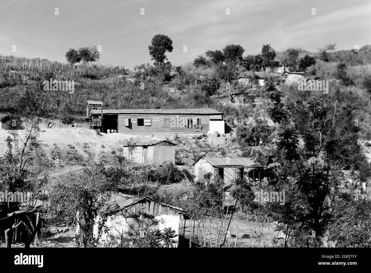 Schule Ste Marie außerhalb vom Port-au-Prince, Haïti, 1967. L'école de Ste Marie, en périphérie de Port-au-Prince, Haïti, 1967. Banque D'Images