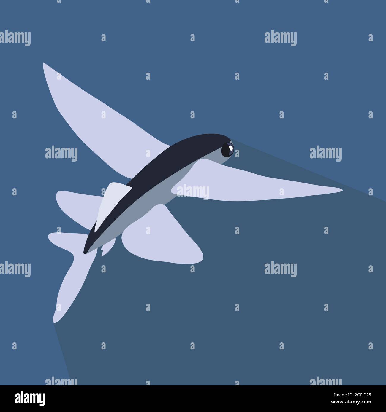 Illustration de l'icône de poisson volant Illustration de Vecteur