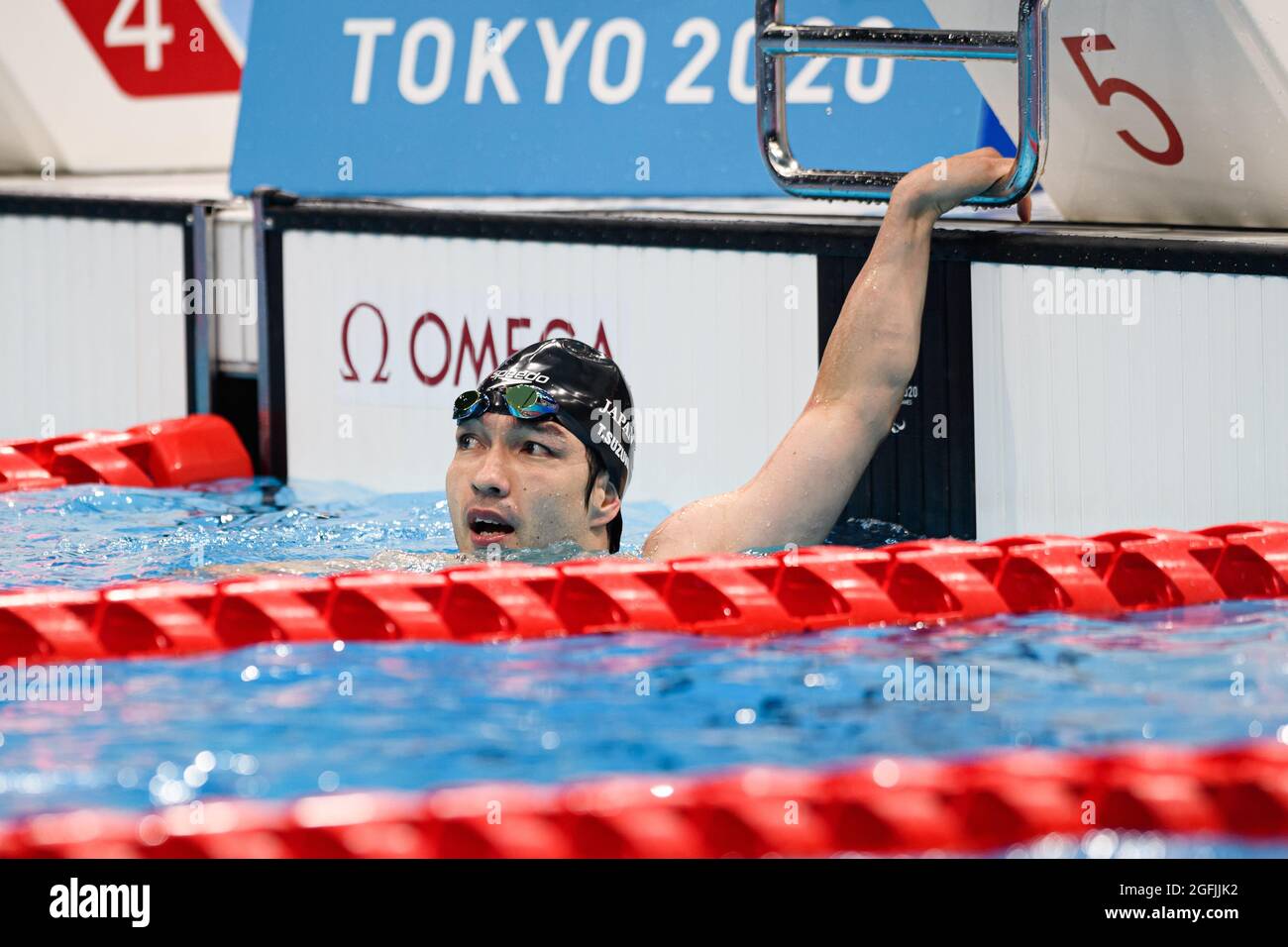 TOKYO, JAPON. 26 août 2021. SUZUKI Takayuki a remporté le 100m Freestyle S5 masculin lors des finales de natation des Jeux paralympiques de Tokyo de 2020 au Centre aquatique de Tokyo le jeudi 26 août 2021 à TOKYO, JAPON. Credit: Taka G Wu/Alay Live News Banque D'Images
