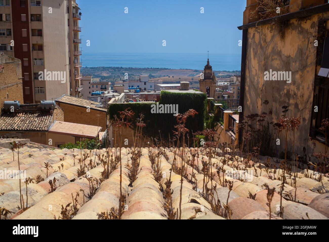 Vue sur le toit d'Agrigento, Sicile. italie Banque D'Images