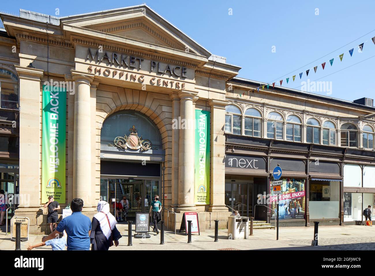 Centre-ville de Bolton, centre commercial Lancashire Market place Banque D'Images