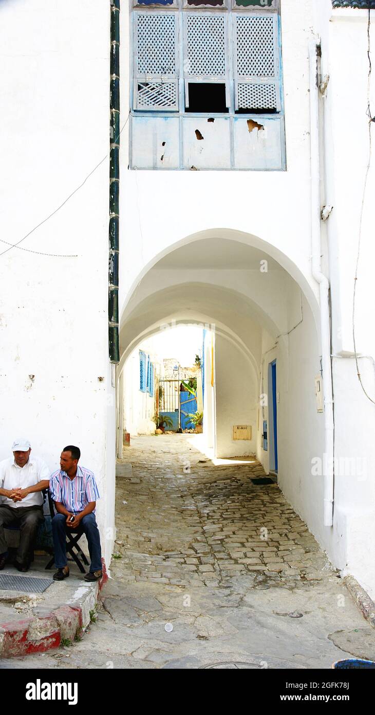 Vue de Sidi Bou dit en Tunisie, Afrique du Nord, Afrique Banque D'Images