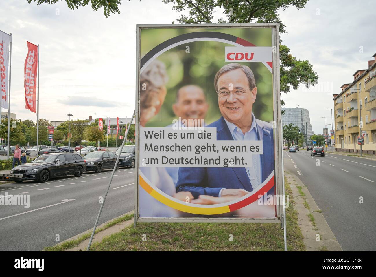 Armin Laschet, CDU-Wahlplakat, Bundestag 2021, Berlin, Allemagne Banque D'Images