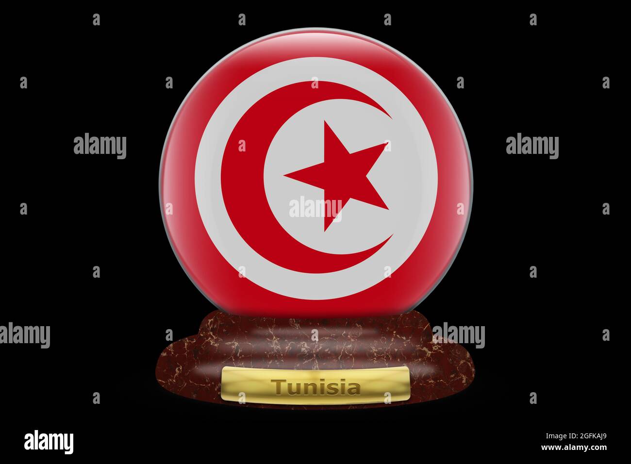 Drapeau 3D de Tunisie sur fond de boule de neige Photo Stock - Alamy