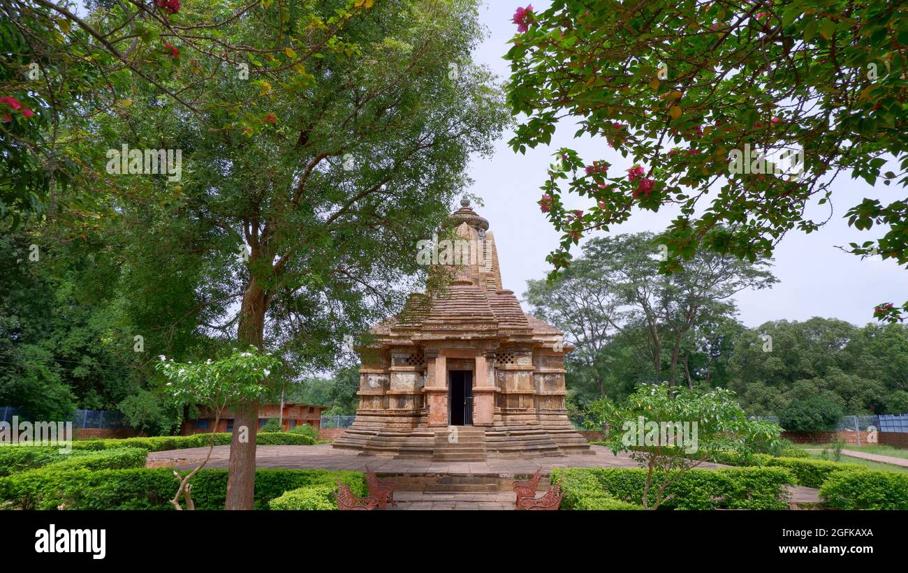 Belle vue du temple, temple de Narayanpal, Narayanpal, Chhattisgarh, Inde. Temple de Vishnu construit Circa 11ème siècle. Contemporain à Khajuraho Banque D'Images