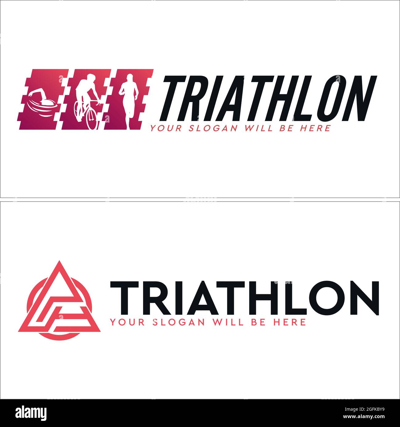 Logo de sport de triathlon Illustration de Vecteur
