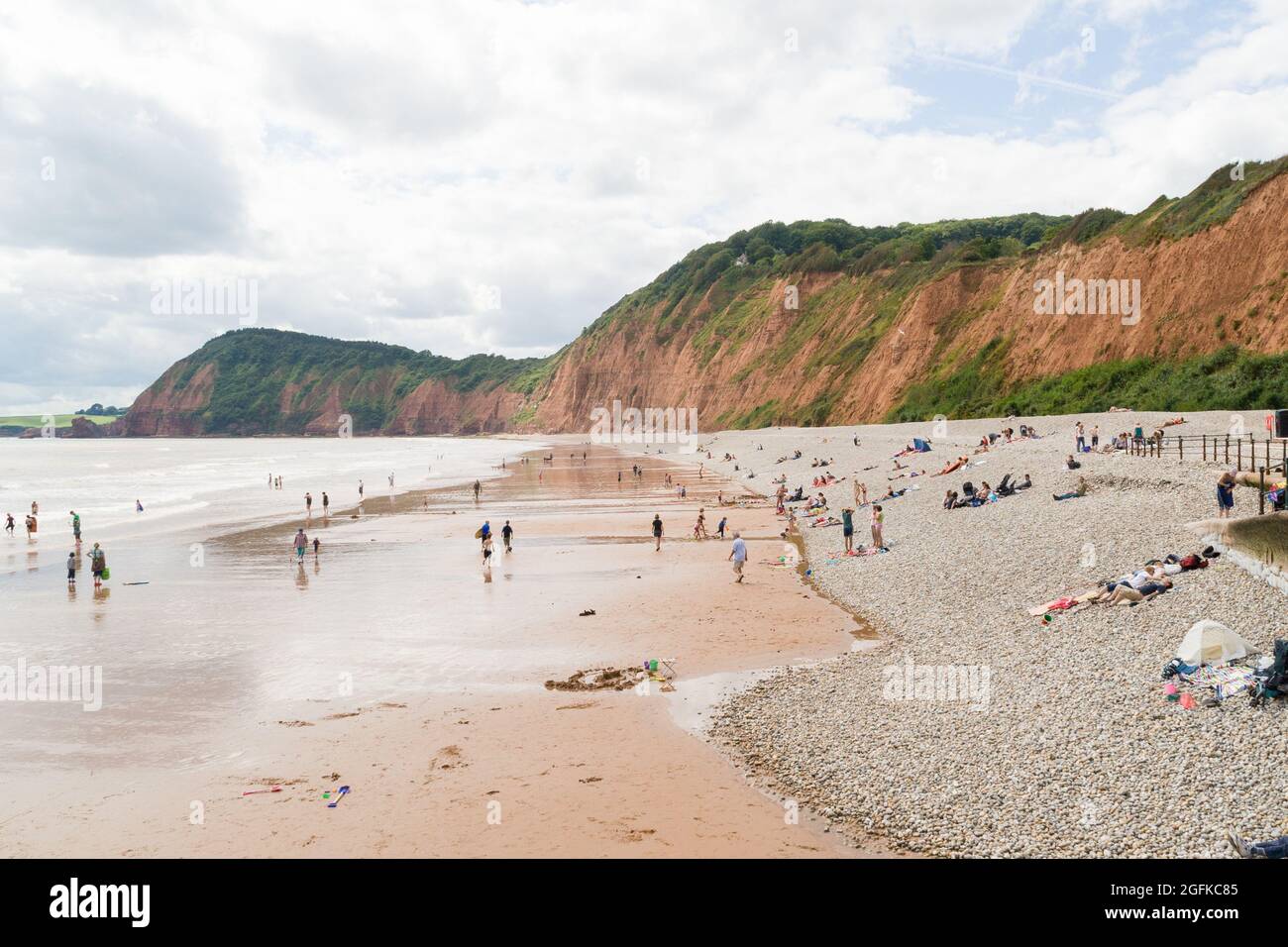 Sidmouth Beach en août 2008 Banque D'Images
