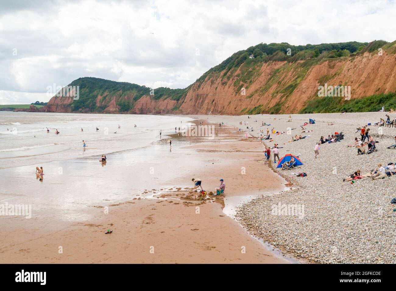 Sidmouth Beach en août 2008 Banque D'Images