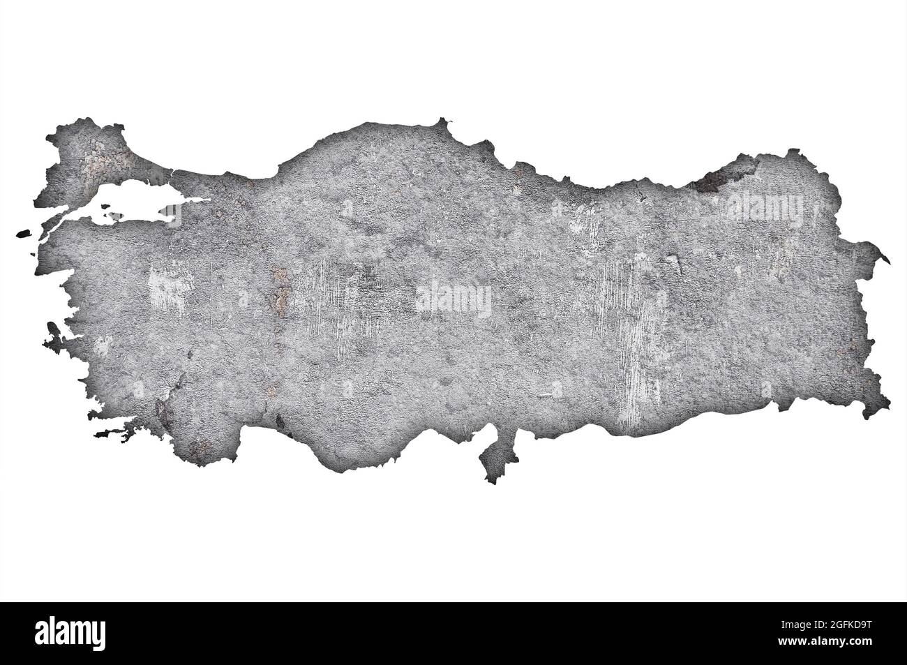 Carte de la Turquie sur le béton abîmé Banque D'Images