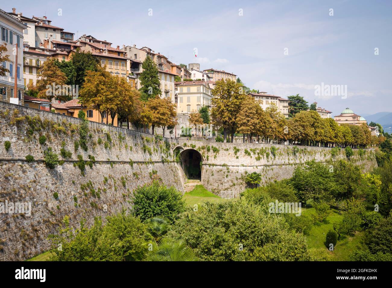 Citta Alta, Bergame, Italie : les remparts vénitiens de la période Renaissance, site classé au patrimoine mondial de l'UNESCO. Banque D'Images
