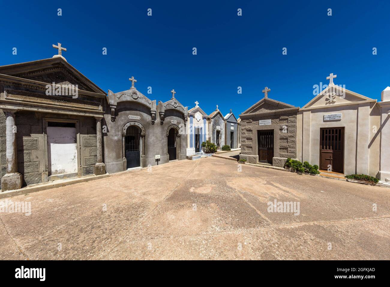 FRANCE, CORSE DU SUD (2A) RÉGION EXTRÊME SUD, BONIFACIO, CIMETIÈRE MARIN Banque D'Images