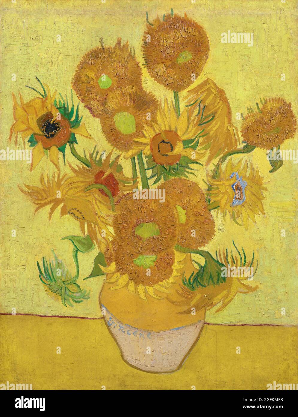 Vincent van Gogh – Sunflowers (1888) célèbre peinture. Banque D'Images
