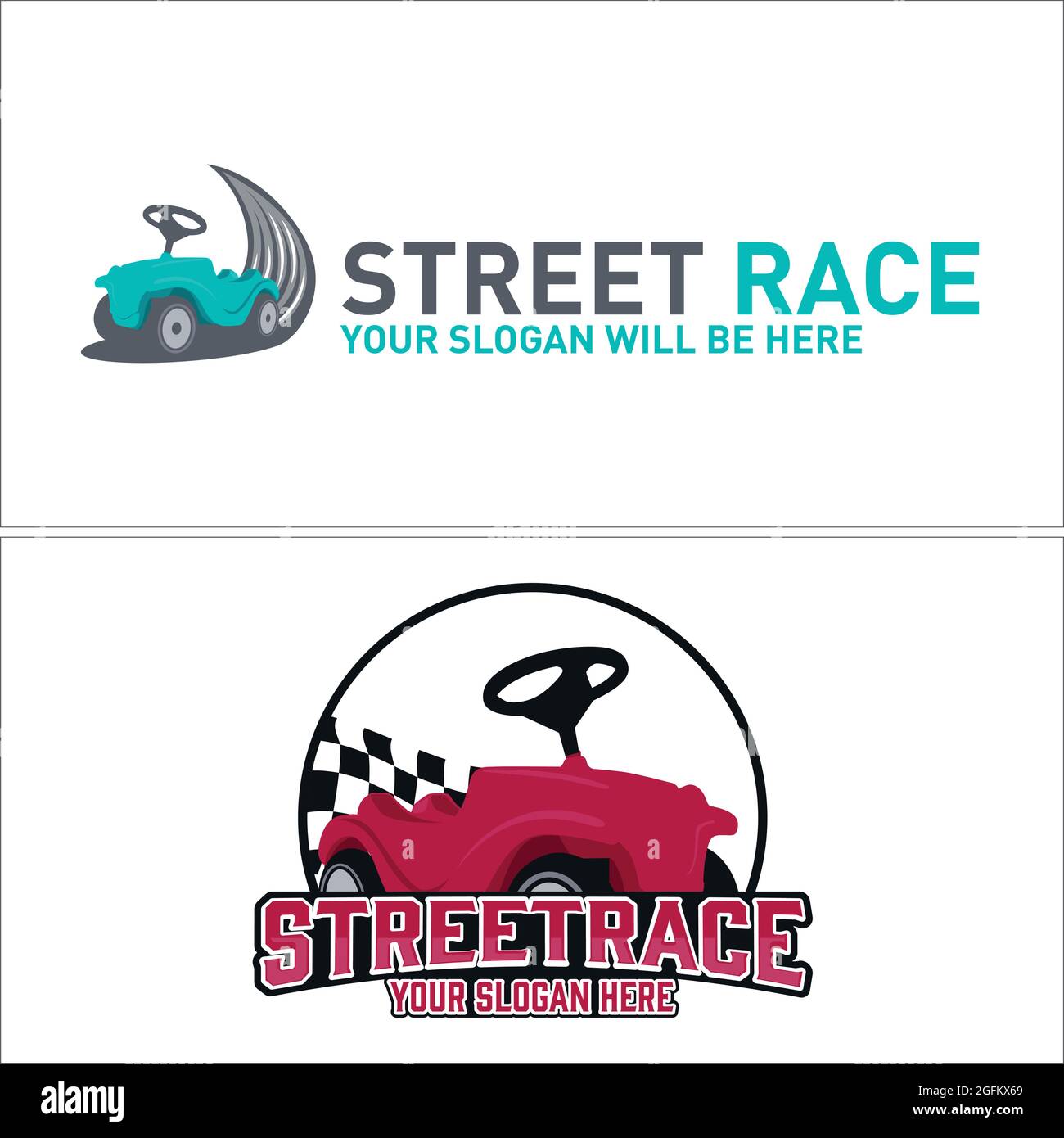 Jeux de voiture de course de loisirs logo conception Illustration de Vecteur