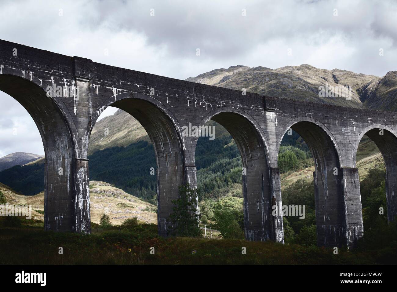 Le viaduc de Glenfinnan sur la ligne West Highland à Glenfinnan, Inverness-shire, Écosse. Banque D'Images