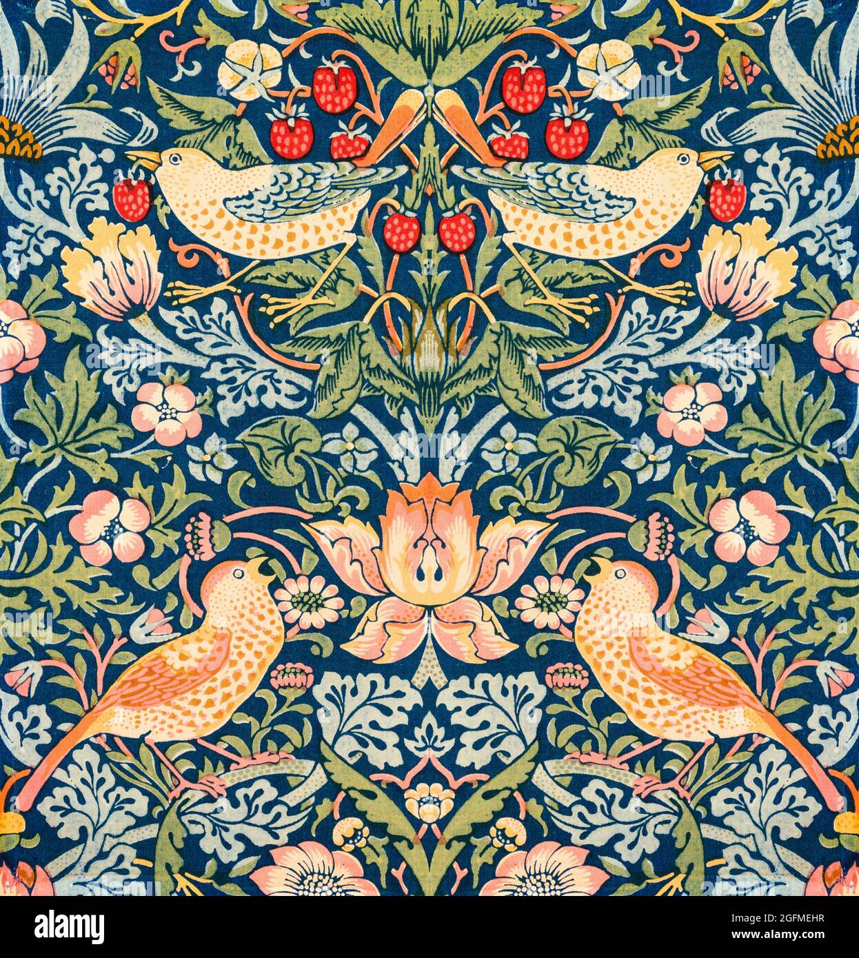 Abat-jour 16 Branches En Tissu Vert William Morris - Style Art Déco - Neuf
