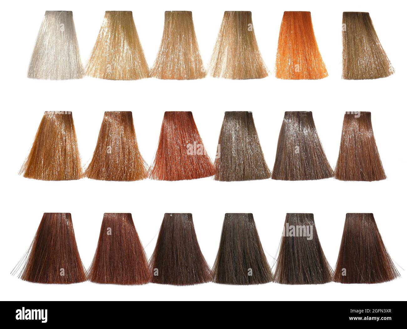 Teintes de palette pour teinture de cheveux dans le catalogue Photo Stock -  Alamy