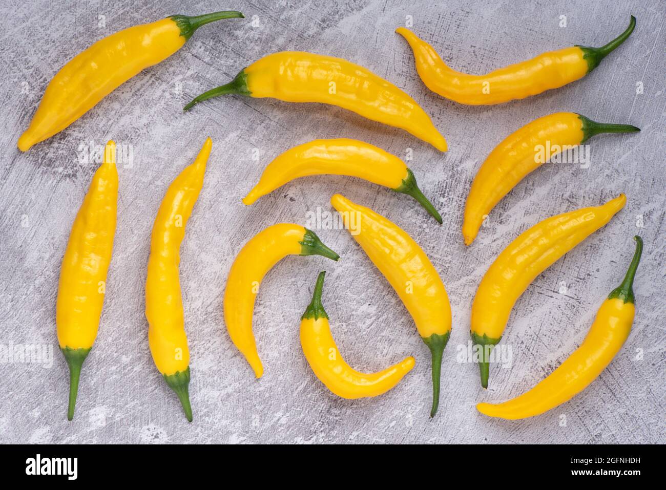 Aji chiliis jaune péruvien. Banque D'Images