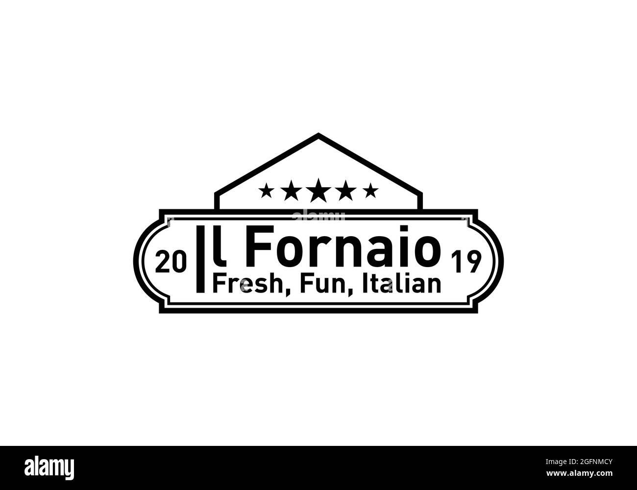 IL FORNAIO Vintage logo Design Fresh Fun Italian Restaurant logo concept Illustration de Vecteur