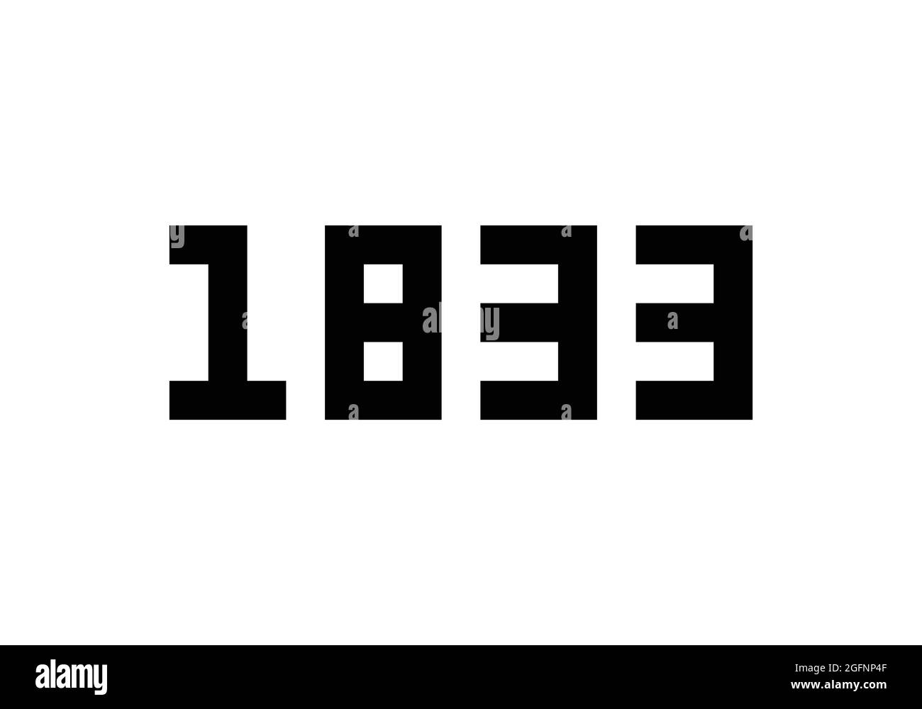 1833 modèle vectoriel de conception de logo 1833Design de logo numérique Illustration de Vecteur