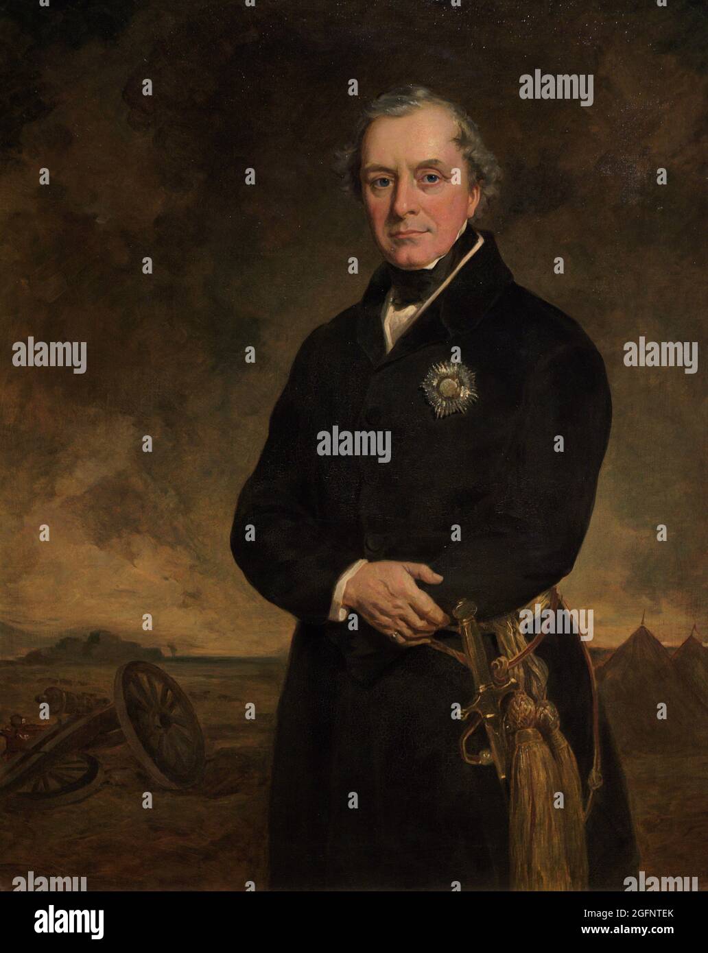 Henry Hardinge, 1er Viscount Hardinge de Lahore (1785-1856). Maréchal britannique et gouverneur général de l'Inde (1844-1847). Portrait de Sir Francis Grant (1803-1878). Huile sur toile (127,3 x 101,6 cm), réplique de son portrait de 1849. Galerie nationale de portraits. Londres, Angleterre, Royaume-Uni. Banque D'Images