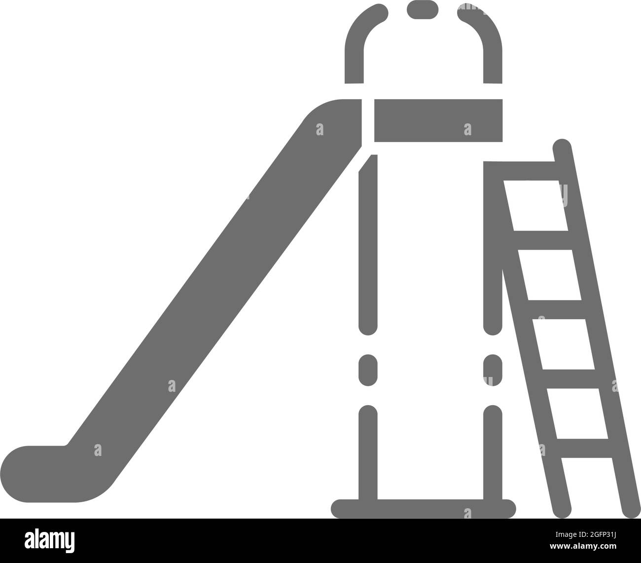 Diapositive Vector pour enfants pour icône grise de terrain de jeu. Illustration de Vecteur