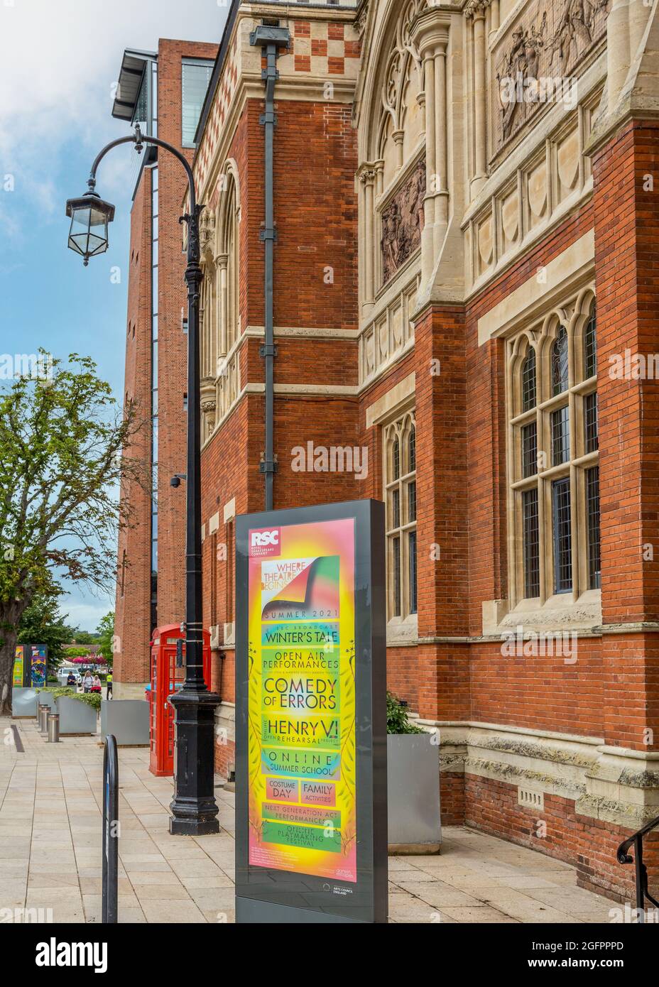 Vue rapprochée du RSC Theatre à Stratford-upon-Avon. Banque D'Images