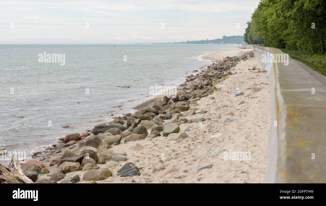 Vue sur la mer Baltique au Cap Rozewie, dans le nord de la Pologne Banque D'Images