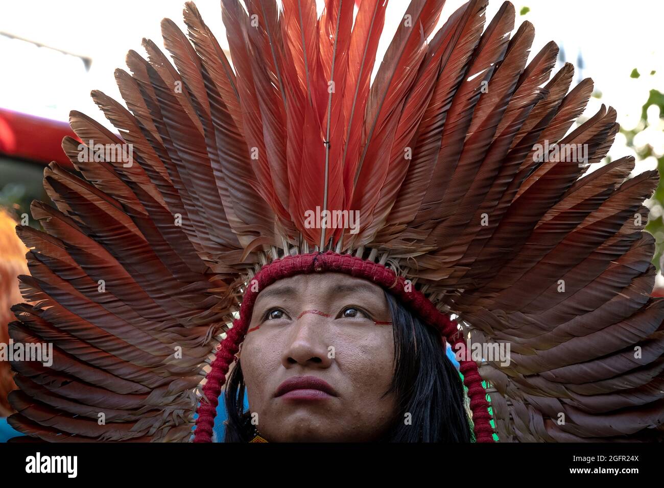 Extinction rébellion Ambassade brésilienne en solidarité avec les peuples autochtones du Brésil. Londres, Royaume-Uni Banque D'Images