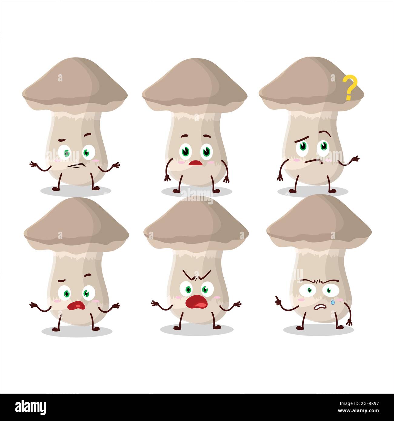 Personnage de dessin animé de toadstool avec quelle expression. Illustration vectorielle Illustration de Vecteur