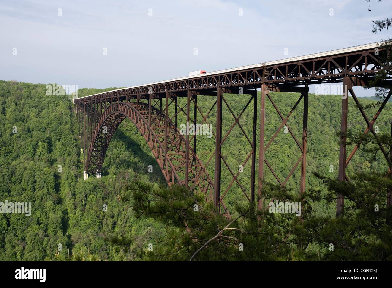 New River gorge Bridge, Virginie-Occidentale, US Highway 19. Plus longue étendue d'acier dans l'hémisphère occidental. Banque D'Images