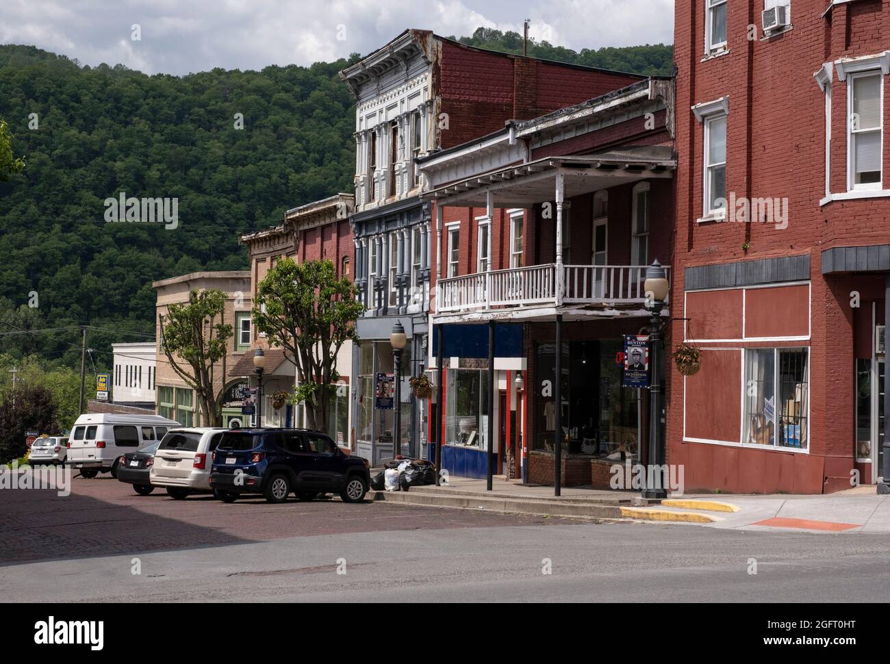 Hinton, Virginie occidentale. Scène de la rue de la 3e avenue. Banque D'Images