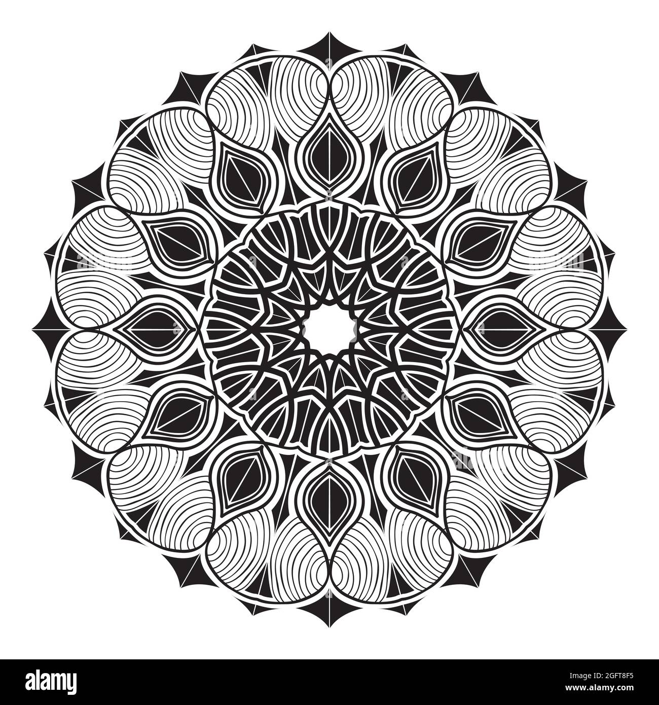 motif arabesque mandala représentant un élément géométrique islamique dessinant un motif floral avec des œuvres d'art au henné de style arabe Illustration de Vecteur