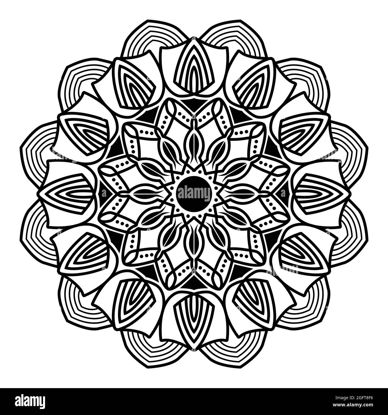 motif arabesque mandala représentant un élément géométrique islamique dessinant un motif floral avec des œuvres d'art au henné de style arabe Illustration de Vecteur