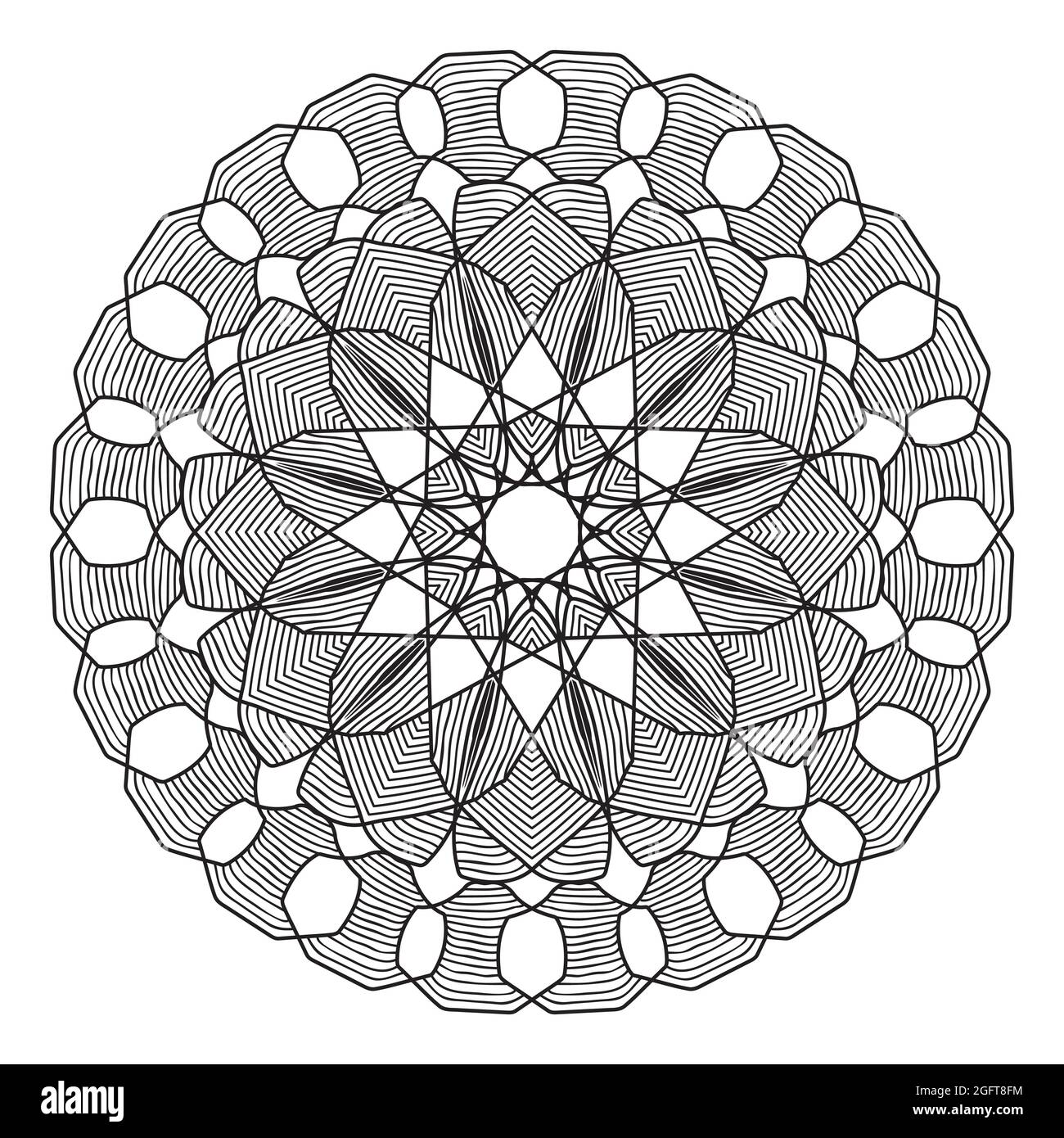 motif arabesque mandala représentant un élément géométrique islamique dessinant un motif floral avec des œuvres d'art au henné de style arabe Illustration de Vecteur