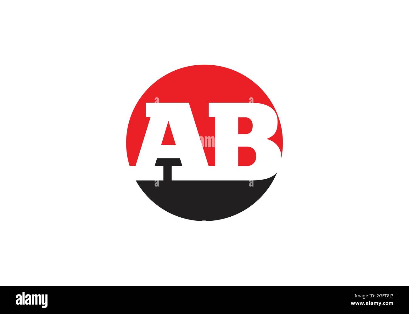 Logo AB image vectorielle de conception moderne créative Illustration de Vecteur