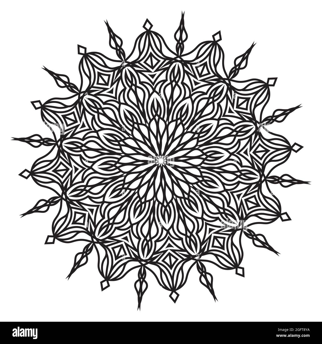 motif arabesque mandala représentant un élément géométrique islamique dessinant un motif floral avec des œuvres d'art au henné de style arabe Illustration de Vecteur
