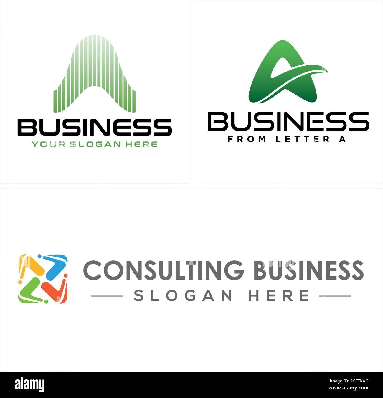 Consultation des affaires avec la lettre A et le logo de personnes Illustration de Vecteur