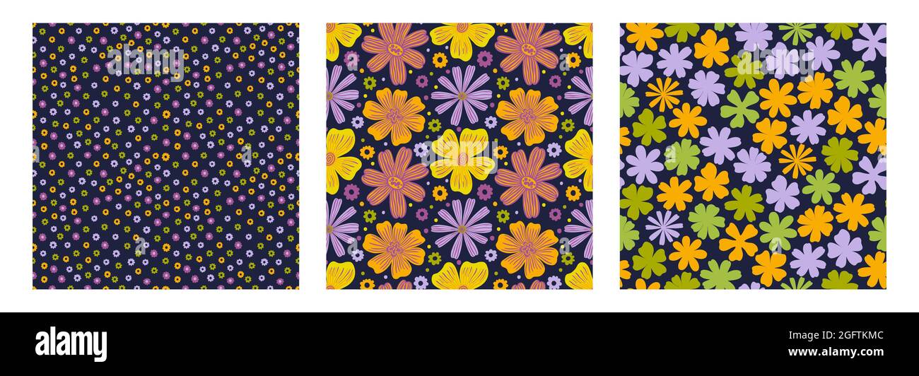 Motif fleur de Seamles.imprimé en tissu dessiné à la main.motif floral vintage. Illustration de Vecteur
