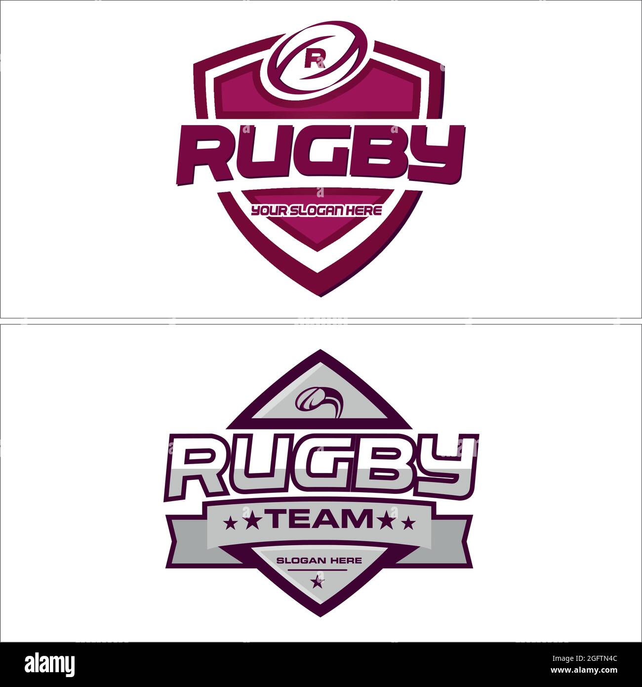 Logo de l'écusson du Rugby Shield à motif vectoriel Illustration de Vecteur