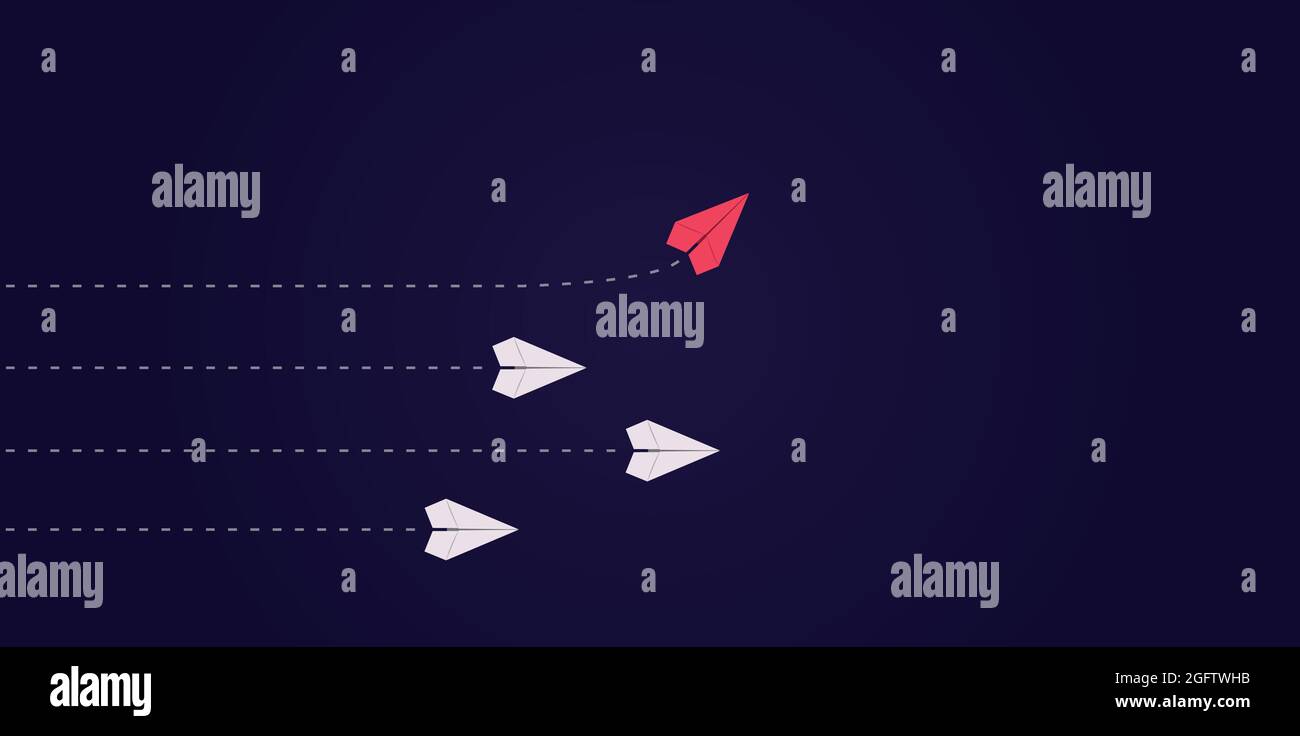 Avions en papier à l'origami. Le plan vole dans une direction différente Illustration de Vecteur