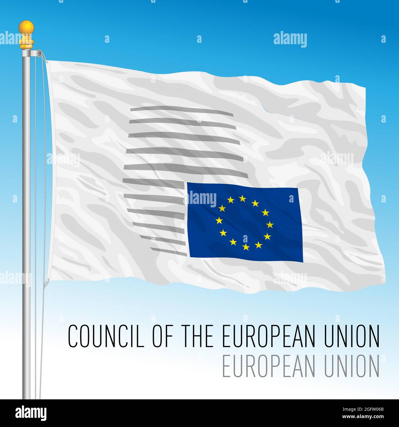 Drapeau du Conseil de l'Union européenne, institution de l'Union européenne, illustration vectorielle Illustration de Vecteur